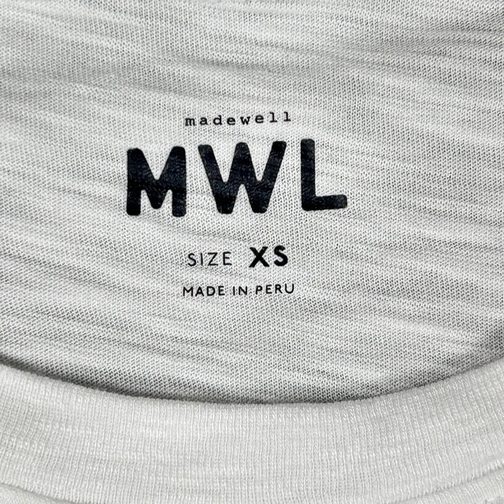 Madewell Long Sleeve T-Shirt Womens XS Oversized Cropped Cotton Drawstring White - Picture 7 of 10